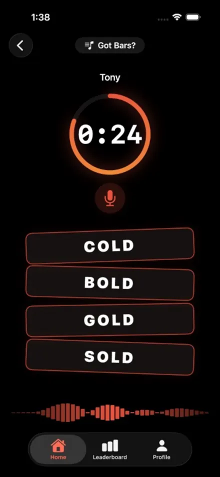 Black Card Got Bars?: rhyme mode with a countdown